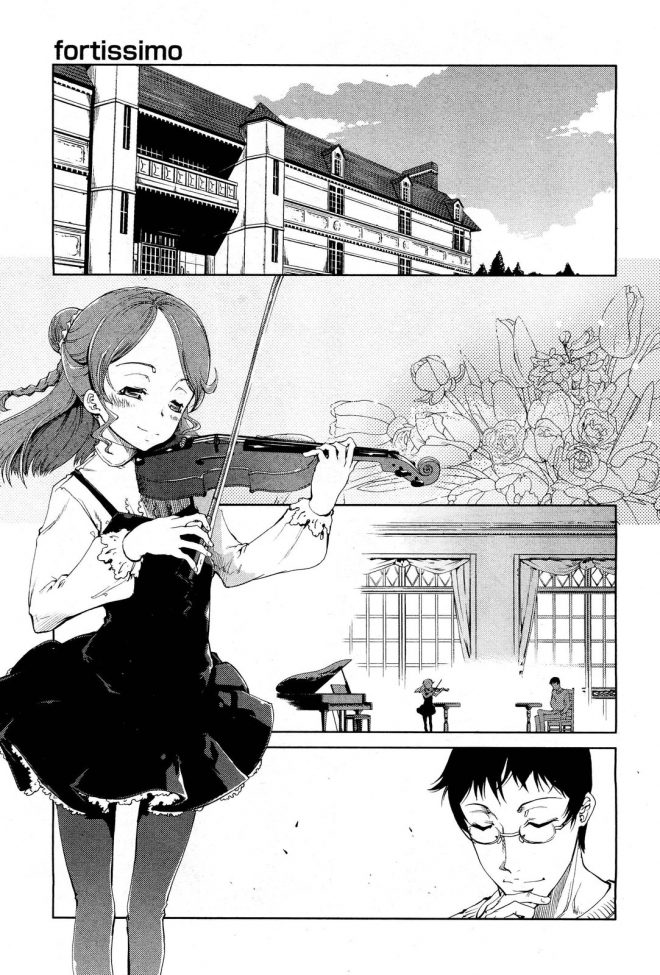 【エロ漫画】バイオリンが得意なロリな女の子がバイオリンの先生の男にぶっといチンポで犯される！ちっぱいが丸見えの状態でチンポを手コキして立ちバックｗｗｗ